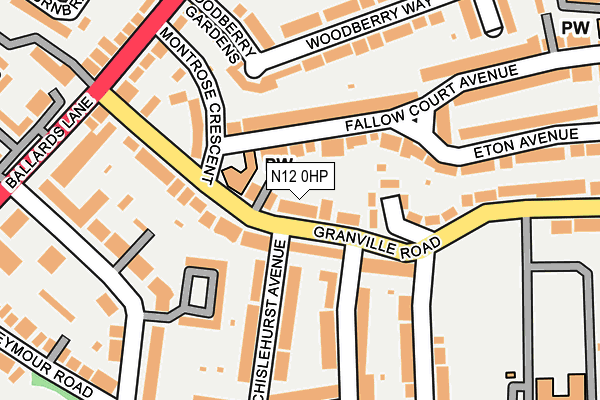 N12 0HP map - OS OpenMap – Local (Ordnance Survey)