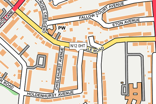 N12 0HT map - OS OpenMap – Local (Ordnance Survey)