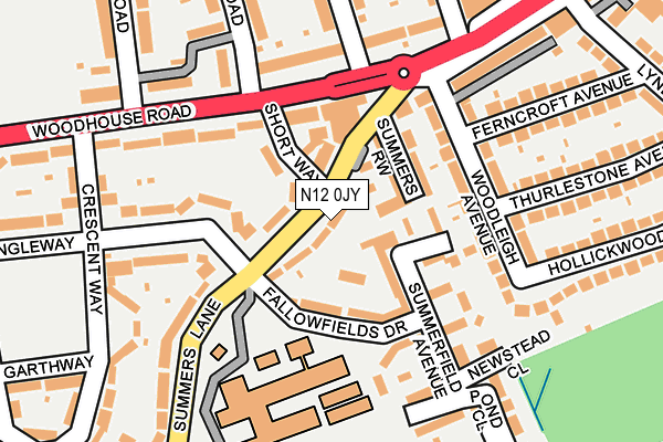 N12 0JY map - OS OpenMap – Local (Ordnance Survey)