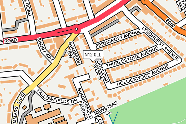 N12 0LL map - OS OpenMap – Local (Ordnance Survey)