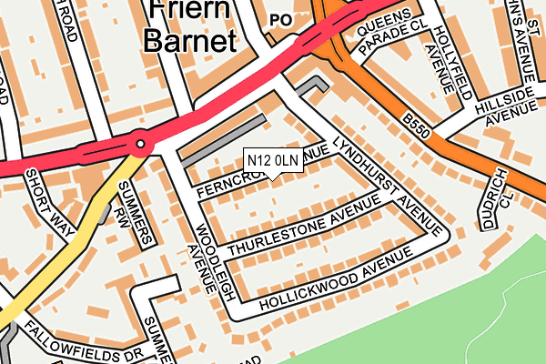 N12 0LN map - OS OpenMap – Local (Ordnance Survey)