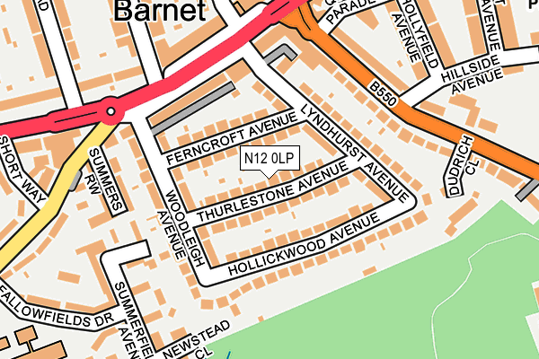 N12 0LP map - OS OpenMap – Local (Ordnance Survey)