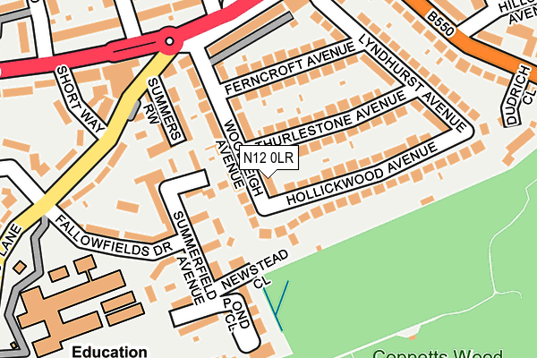 N12 0LR map - OS OpenMap – Local (Ordnance Survey)