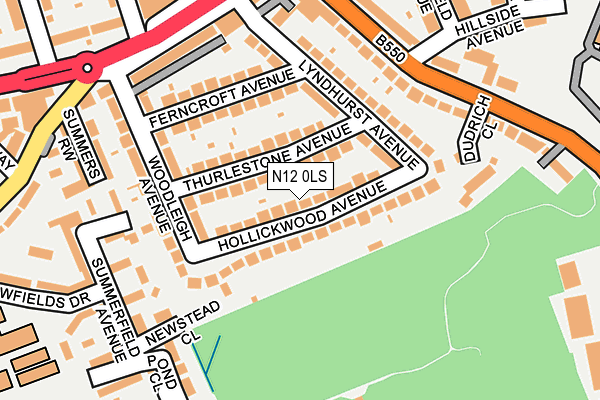 N12 0LS map - OS OpenMap – Local (Ordnance Survey)