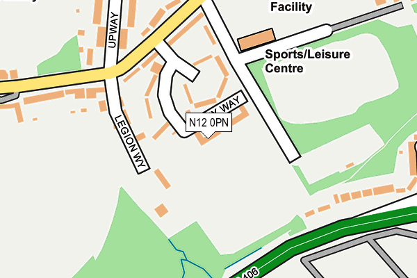 N12 0PN map - OS OpenMap – Local (Ordnance Survey)