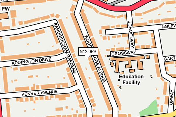 N12 0PS map - OS OpenMap – Local (Ordnance Survey)