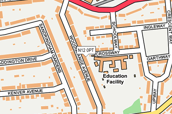 N12 0PT map - OS OpenMap – Local (Ordnance Survey)