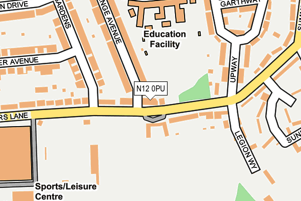 N12 0PU map - OS OpenMap – Local (Ordnance Survey)