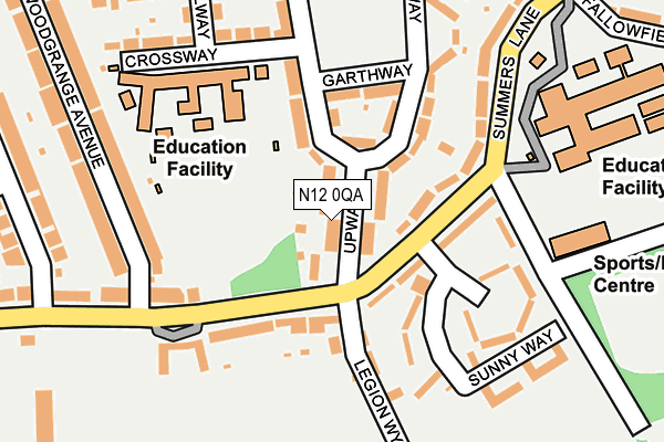 N12 0QA map - OS OpenMap – Local (Ordnance Survey)