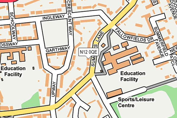 N12 0QE map - OS OpenMap – Local (Ordnance Survey)