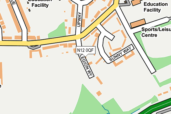 N12 0QF map - OS OpenMap – Local (Ordnance Survey)