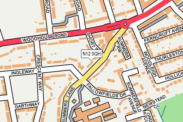 N12 0QH map - OS OpenMap – Local (Ordnance Survey)