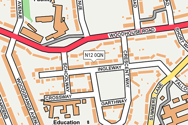 N12 0QN map - OS OpenMap – Local (Ordnance Survey)