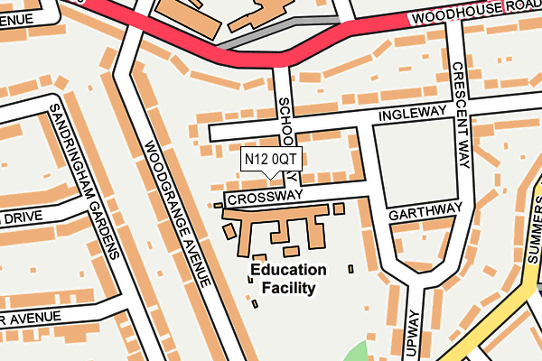 N12 0QT map - OS OpenMap – Local (Ordnance Survey)