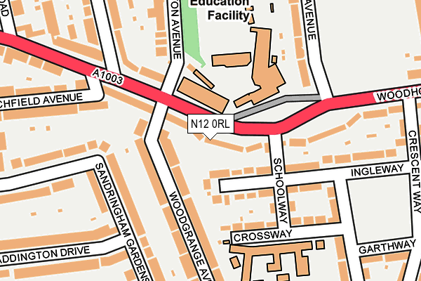 N12 0RL map - OS OpenMap – Local (Ordnance Survey)