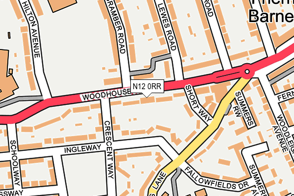 N12 0RR map - OS OpenMap – Local (Ordnance Survey)