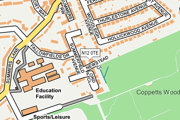 N12 0TE map - OS OpenMap – Local (Ordnance Survey)