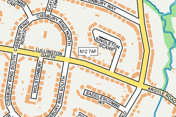 N12 7AP map - OS OpenMap – Local (Ordnance Survey)