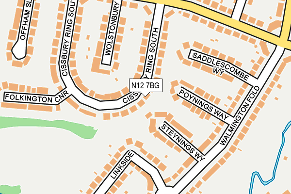 N12 7BG map - OS OpenMap – Local (Ordnance Survey)