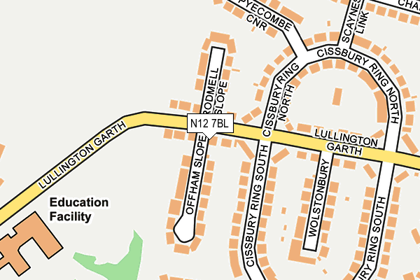 N12 7BL map - OS OpenMap – Local (Ordnance Survey)