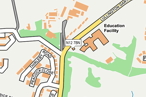 N12 7BN map - OS OpenMap – Local (Ordnance Survey)