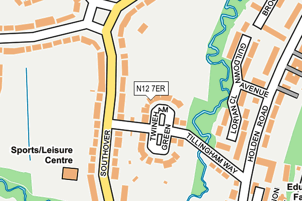 N12 7ER map - OS OpenMap – Local (Ordnance Survey)