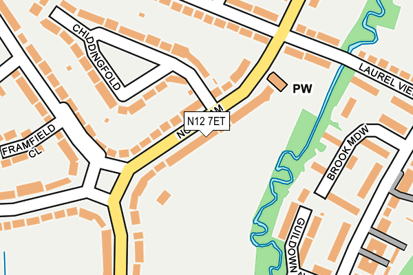 N12 7ET map - OS OpenMap – Local (Ordnance Survey)