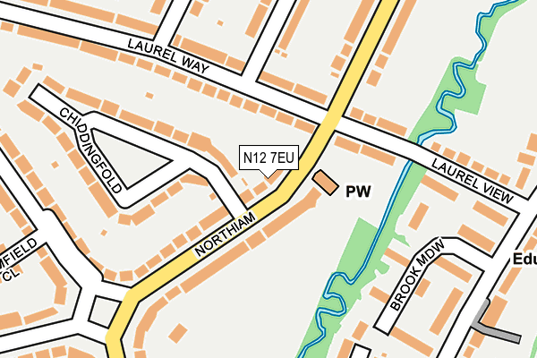 N12 7EU map - OS OpenMap – Local (Ordnance Survey)