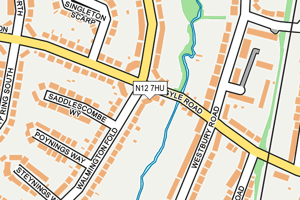 N12 7HU map - OS OpenMap – Local (Ordnance Survey)