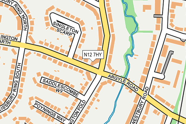 N12 7HY map - OS OpenMap – Local (Ordnance Survey)