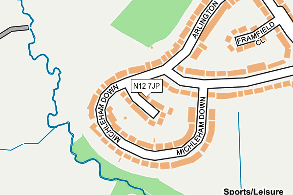 N12 7JP map - OS OpenMap – Local (Ordnance Survey)