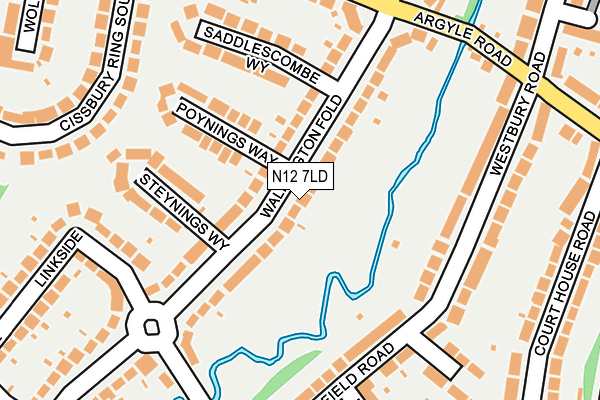 N12 7LD map - OS OpenMap – Local (Ordnance Survey)