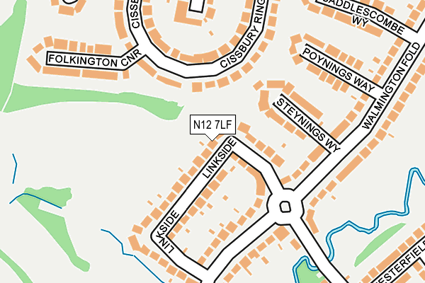 N12 7LF map - OS OpenMap – Local (Ordnance Survey)