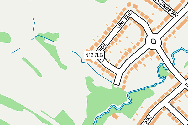 N12 7LG map - OS OpenMap – Local (Ordnance Survey)