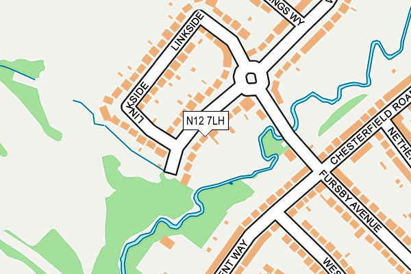 N12 7LH map - OS OpenMap – Local (Ordnance Survey)