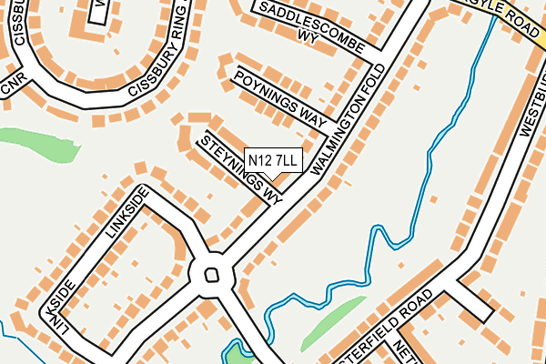 N12 7LL map - OS OpenMap – Local (Ordnance Survey)