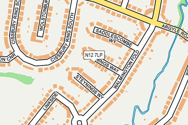 N12 7LP map - OS OpenMap – Local (Ordnance Survey)