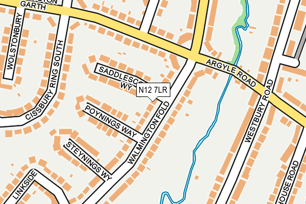 N12 7LR map - OS OpenMap – Local (Ordnance Survey)