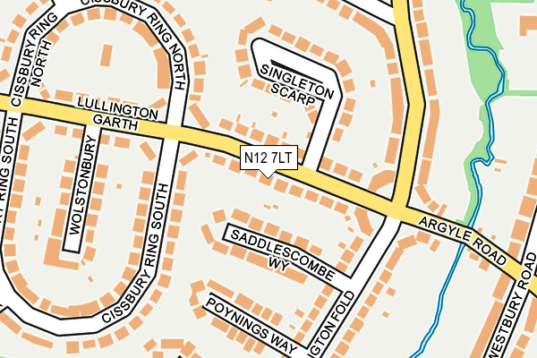 N12 7LT map - OS OpenMap – Local (Ordnance Survey)