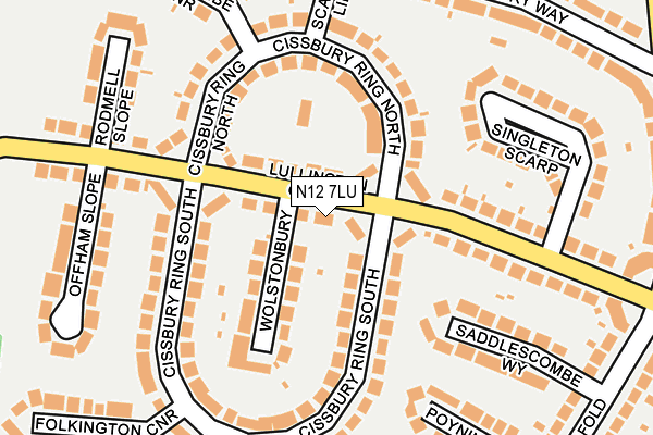N12 7LU map - OS OpenMap – Local (Ordnance Survey)