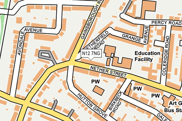 N12 7NG map - OS OpenMap – Local (Ordnance Survey)