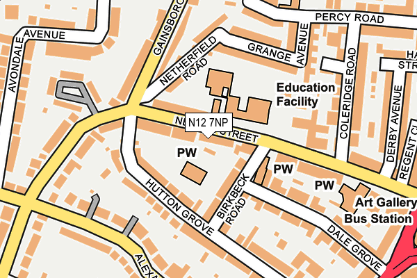 N12 7NP map - OS OpenMap – Local (Ordnance Survey)