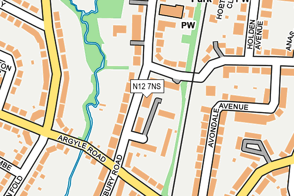 N12 7NS map - OS OpenMap – Local (Ordnance Survey)