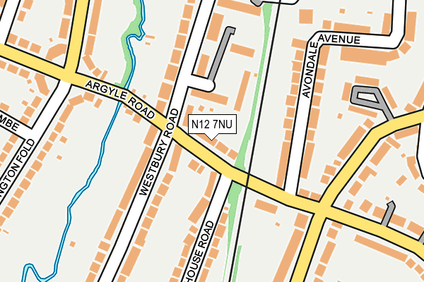 N12 7NU map - OS OpenMap – Local (Ordnance Survey)