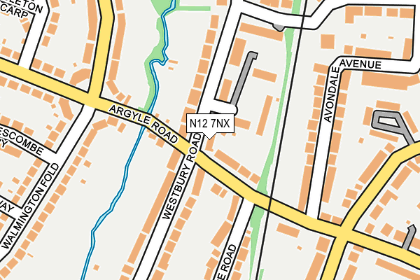 N12 7NX map - OS OpenMap – Local (Ordnance Survey)
