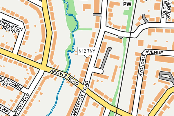 N12 7NY map - OS OpenMap – Local (Ordnance Survey)