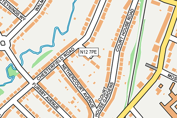 N12 7PE map - OS OpenMap – Local (Ordnance Survey)