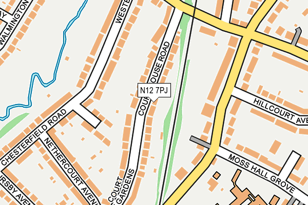 N12 7PJ map - OS OpenMap – Local (Ordnance Survey)