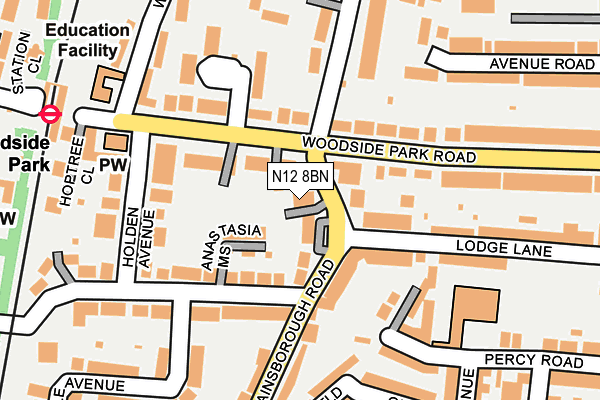 N12 8BN map - OS OpenMap – Local (Ordnance Survey)