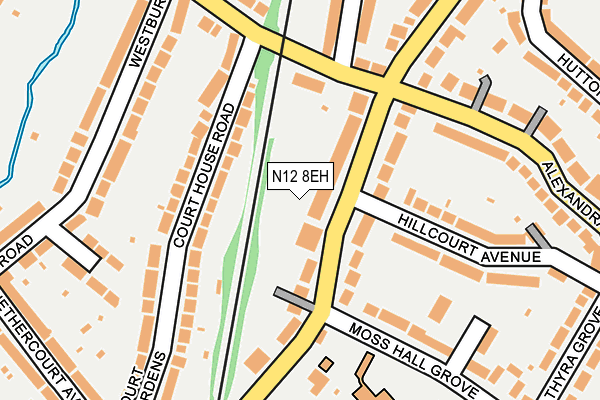 N12 8EH map - OS OpenMap – Local (Ordnance Survey)